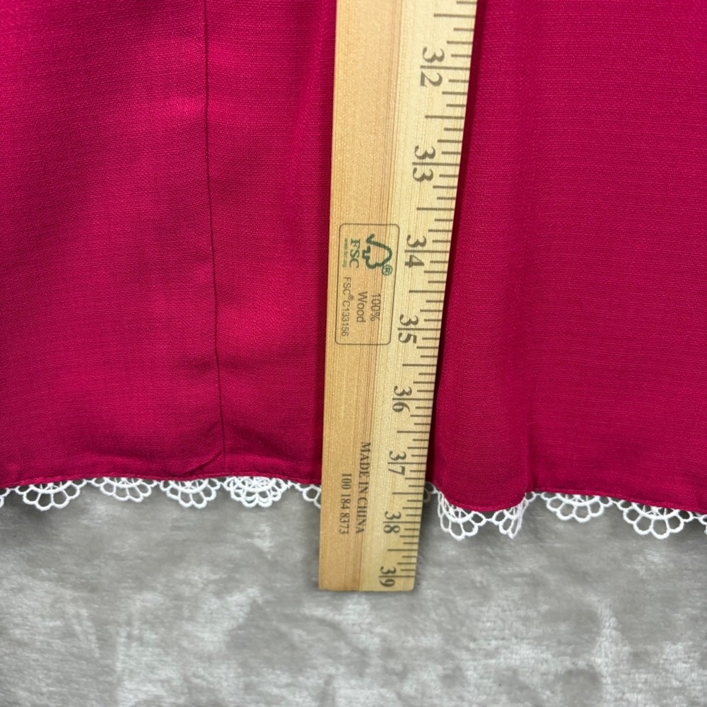 Voodoo Vixen Dress US 10 Pink Peter Pan Collar Belted Swing Retro Romantic - Picture 6 of 13
